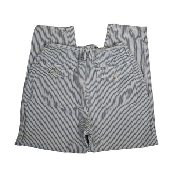 American Eagle Womens 10 Short High Rise Striped Belted Pants - Picture 5 of 10